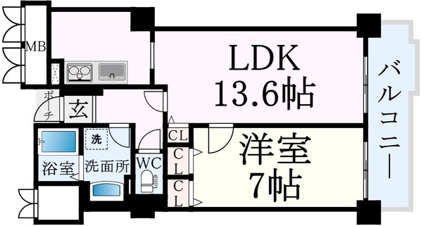 住吉駅 徒歩4分 4階の物件間取画像